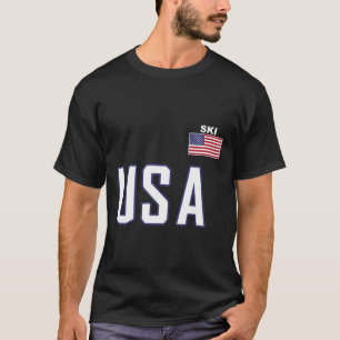 USA-Flagge Skiteam Cool Ski-Ausrüstung für Skifahr T-Shirt