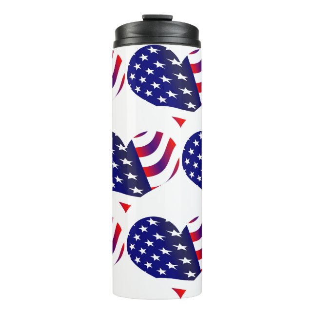 USA-Flagge spielt die patriotischen Streifen Thermosbecher (Vorderseite)
