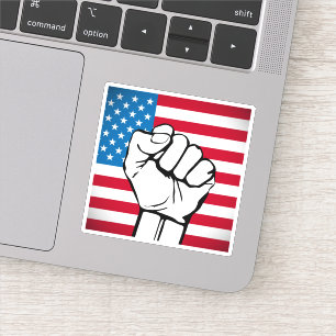 USA-Flagge  Steigende Faust Aufkleber