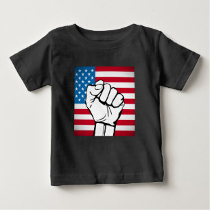 USA-Flagge Steigende Faust Baby T-shirt