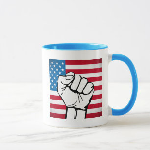 USA-Flagge  Steigende Faust Tasse