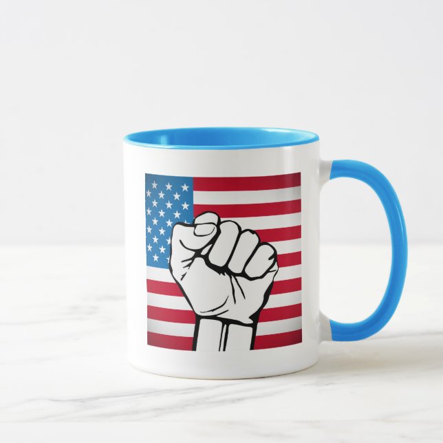 USA-Flagge| Steigende Faust Tasse (Rechts)