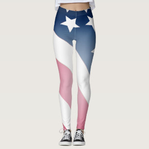 USA-Flagge, Sterne auf blau, rot und weiß Streifen Leggings