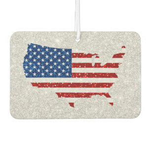 USA-Flagge Sterne & Streifen 4. Juli Glitter Autolufterfrischer