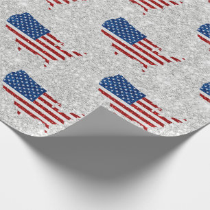 USA-Flagge Sterne & Streifen 4. Juli Glitter Geschenkpapier