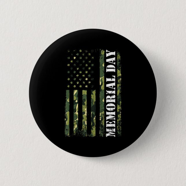 Usa-Flagge-Tarnung Memorial Day  Button (Vorderseite)