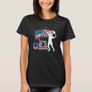 USA-Flagge Tennis, US-Flagge Tennis, Tennis, Tenni T-Shirt