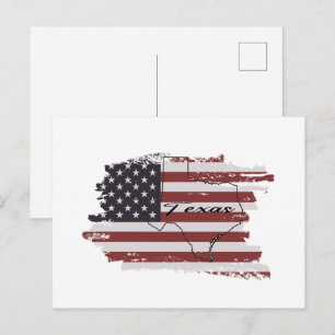 USA-Flagge -Texas Postkarte