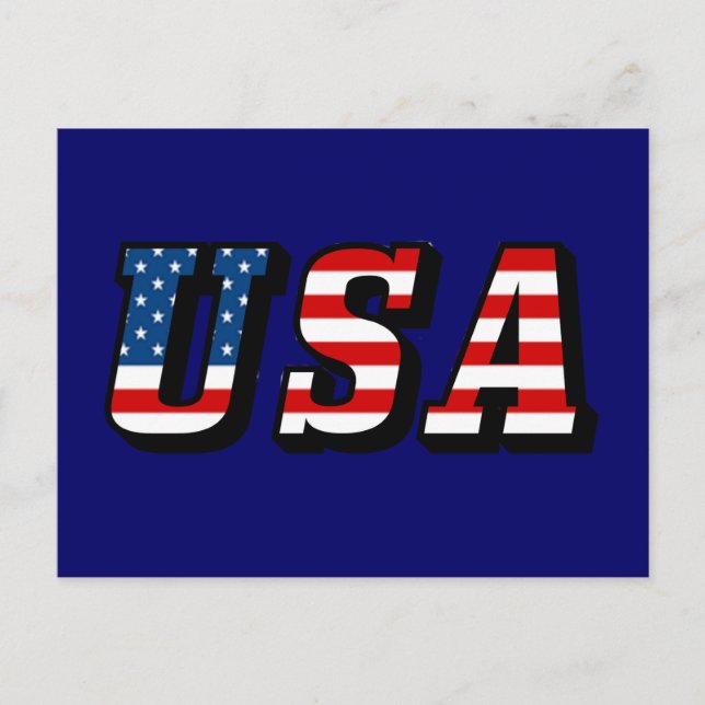 USA-Flagge Text Postkarte (Vorderseite)