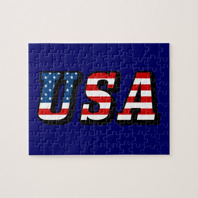 USA-Flagge Texträtsel Puzzle (Horizontal)