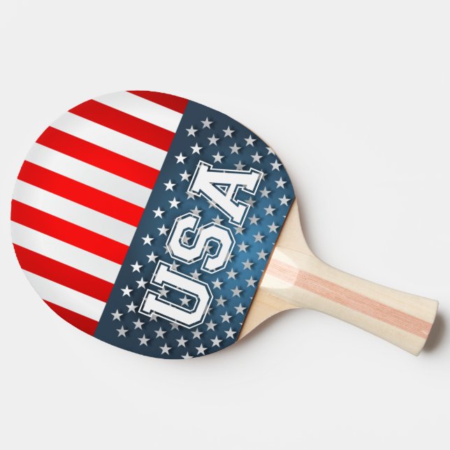 USA-Flagge Tischtennis Schläger (Seitenansicht)