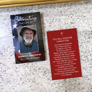 USA-Flagge-Trauer-Gedenk-Gebets-Fotokarte Visitenkarte