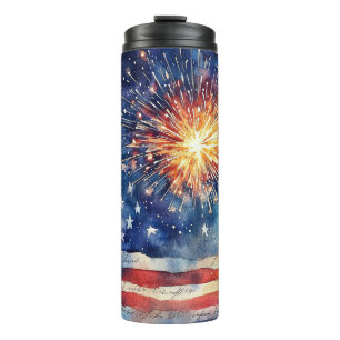 USA-Flagge. Treuegelöbnis. Thermosbecher