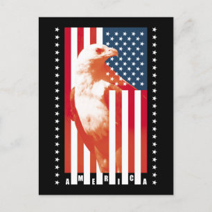 USA Flagge und Adler Postkarte