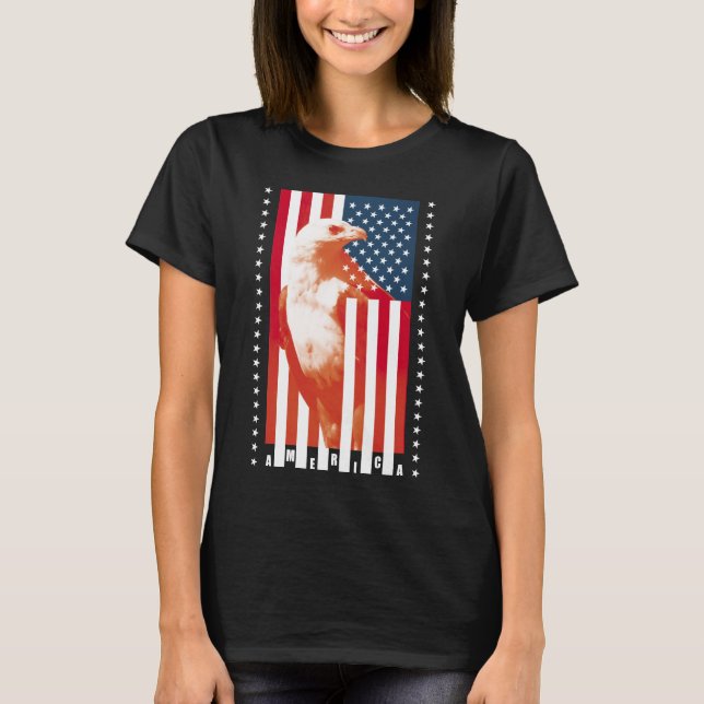 USA Flagge und Adler T-Shirt (Vorderseite)
