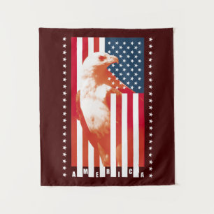 USA Flagge und Adler Wandteppich
