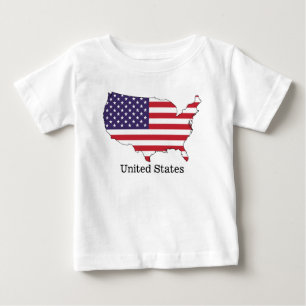 USA-Flagge und Souvenir-Design mit Karte Baby T-shirt