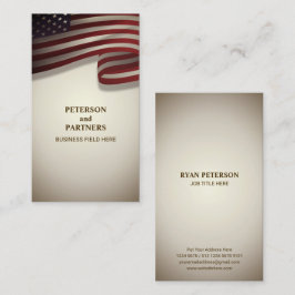 USA-Flagge | Vertikal | Vintager Hintergrund Visitenkarte