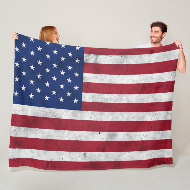 USA-Flagge Vintag Rot-Blau Amerika patriotisch Fleecedecke (Beispiel)