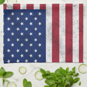 USA-Flagge Vintag Rot-Blau Amerika patriotisch Geschirrtuch