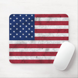USA-Flagge Vintag Rot-Blau Amerika patriotisch Mousepad