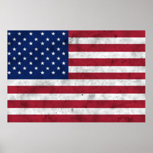 USA-Flagge Vintag Rot-Blau Amerika patriotisch Poster