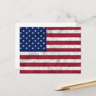 USA-Flagge Vintag Rot-Blau Amerika patriotisch Postkarte