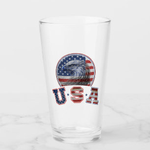 USA-Flagge Vintage Amerikanischer Adler Amerikanis Glas