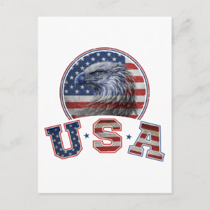 USA-Flagge Vintage Amerikanischer Adler Amerikanis Postkarte
