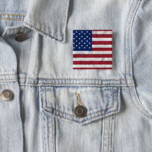 USA-Flagge vintage rot weiß blau Amerika patriotis Button