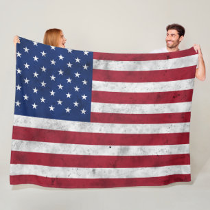 USA-Flagge vintage rot weiß blau Amerika patriotis Fleecedecke