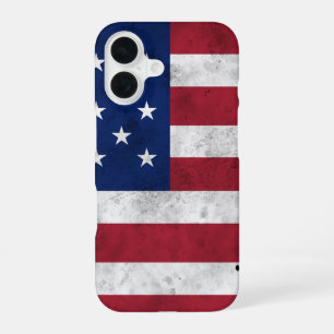 USA-Flagge vintage rot weiß blau Amerika patriotis iPhone 16 Hülle