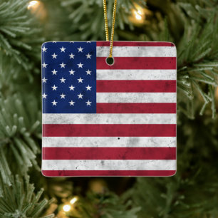 USA-Flagge vintage rot weiß blau Amerika patriotis Keramikornament