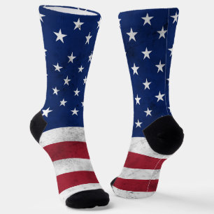 USA-Flagge vintage rot weiß blau Amerika patriotis Socken