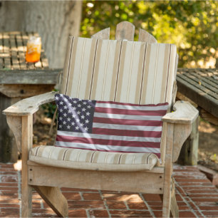 USA-Flagge, Vintages Abblähen Kissen Für Draußen