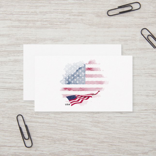 USA-Flagge Visitenkarte (Vorderseite/Rückseite Beispiel)