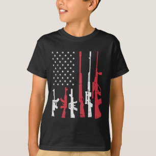 USA-Flagge Waffen Lustiger Amerikanischer Stolz 4. T-Shirt