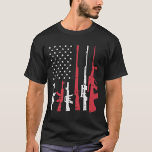 USA-Flagge Waffen Lustiger Amerikanischer Stolz 4. T-Shirt