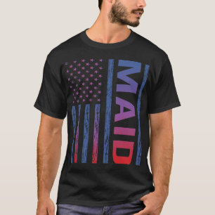 USA-Flagge Zimmermädchen T-Shirt