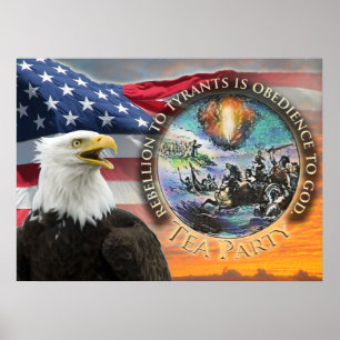 USA-Flaggen-Adler-Tee-Party-Plakat Poster