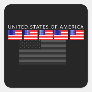 USA-Flaggen-Aufkleber Quadratischer Aufkleber