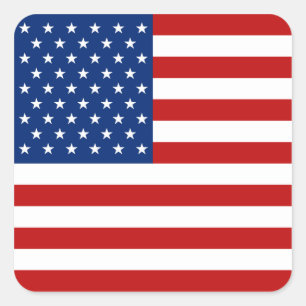 USA-Flaggen-Aufkleber Quadratischer Aufkleber