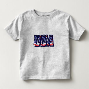 USA-Flaggen-Buchstaben, Amerikanisches-Flagge-Klei Kleinkind T-shirt