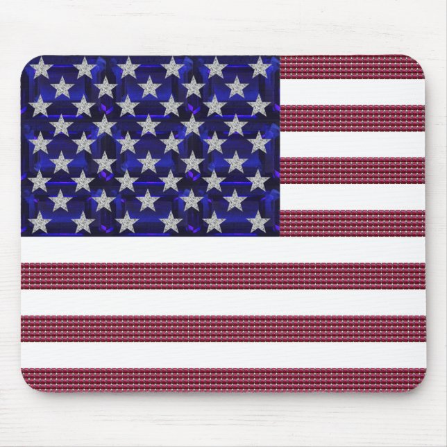 USA-Flaggen-Edelstein-Kunst Mousepad (Vorne)