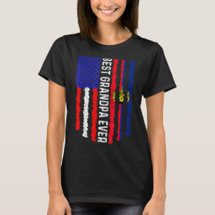 USA Flaggen Liechtenstein Beste Opa-je-Fami T-Shirt