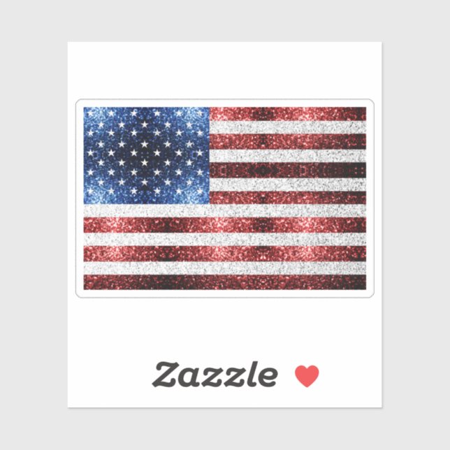 USA Flaggen Rot-Blau-Glitzern Glitzern Aufkleber (Blatt)