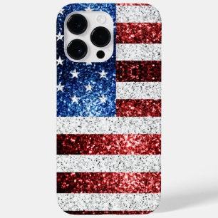USA Flaggen Rot-Blau-Glitzern Glitzern Case-Mate iPhone 14 Pro Max Hülle