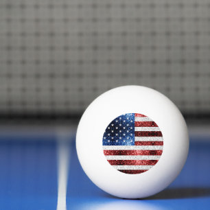 USA Flaggen Rot-Blau-Glitzern Glitzern Tischtennisball