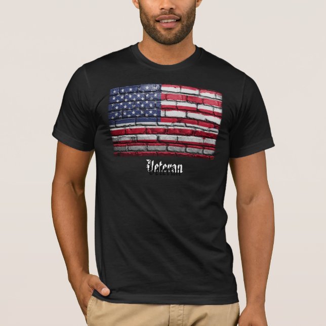 USA-Flaggen-Veteran T-Shirt (Vorderseite)