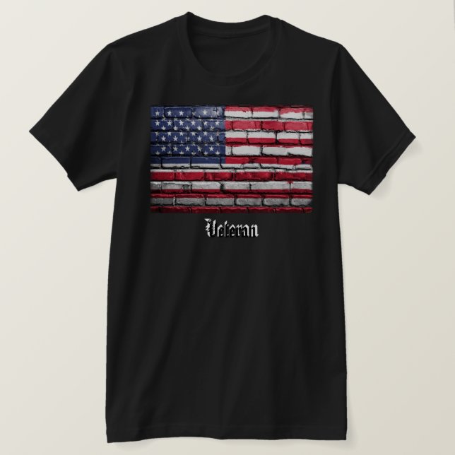 USA-Flaggen-Veteran T-Shirt (Design vorne)